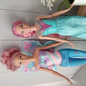 Mattel Barbie Doll LOT Touch Of Magic & Mariposa Fairy